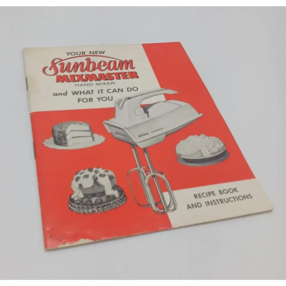 Your New Sunbeam Mixmaster Hand Mixer Recipe & Instruction Book Manual Vintage